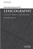 INTERNATIONAL JOURNAL OF LEXICOGRAPHY
