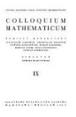 <b>COLLOQUIUM MATHEMATICUM</b>